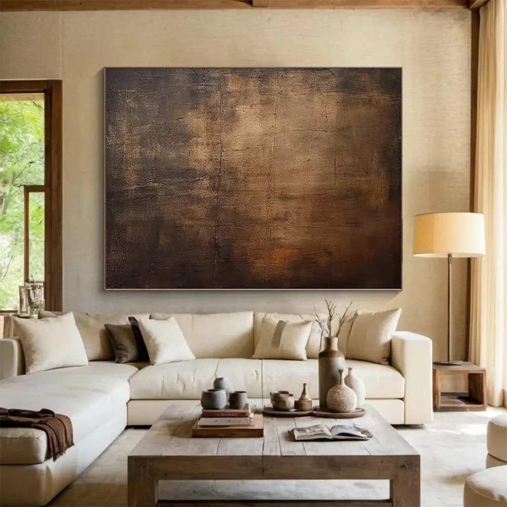 Brown_Abstract_Rustic_Textured_Acrylic_Canvas_Wall_Art_PZEY7 wall art